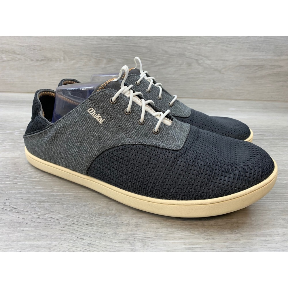 OluKai Nohea Moku Men's Black Grey Water Ready Boat Shoes Sneakers Size 10